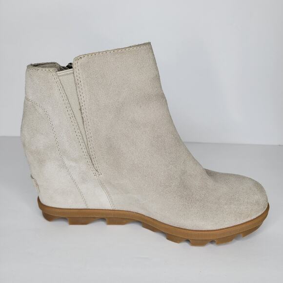 SOREL Joan of Arctic Wedge II Zip sz 8 Soft Taupe - Picture 5 of 13